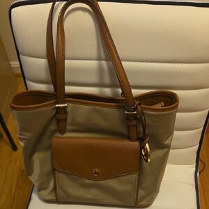 Michael Kors Brown and Tan Tote Bag